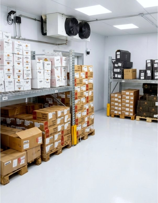 Zona de almacén con refrigeración industrial